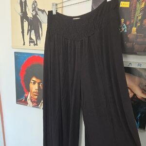 EARTHBOUND Black Wide-Leg Smocked-Waist Pants